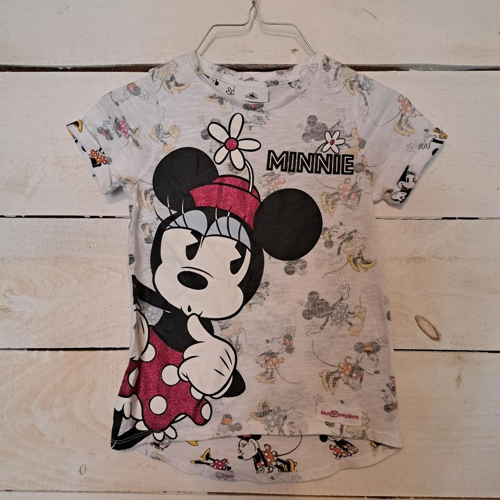 Disney Parks Girls Short Sleeve Minnie Mouse T-Shirt  Size Medium